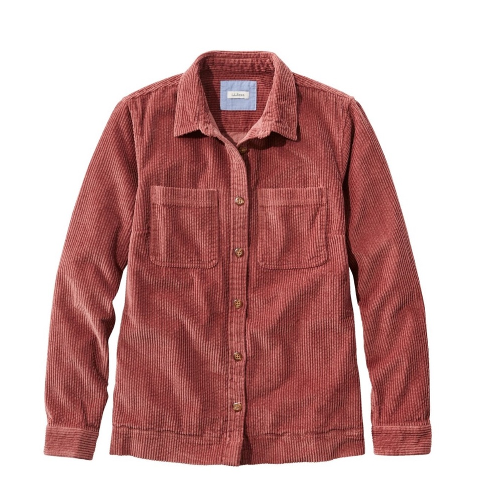 LL Bean Rosewoood Corduroy Shacket Shirt Jacket